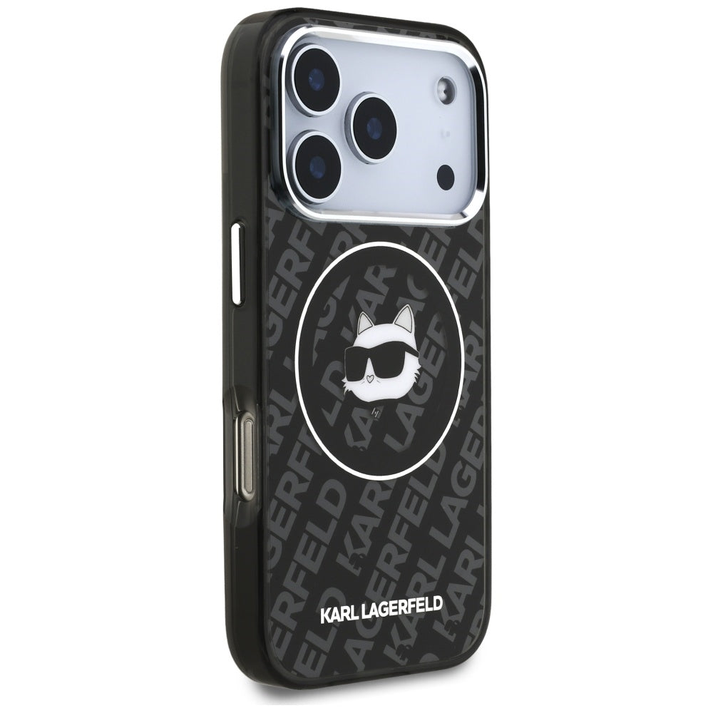 Husa MagSafe pentru Apple iPhone 17 Pro, Karl Lagerfeld, IML Choupette`s Head, Neagra