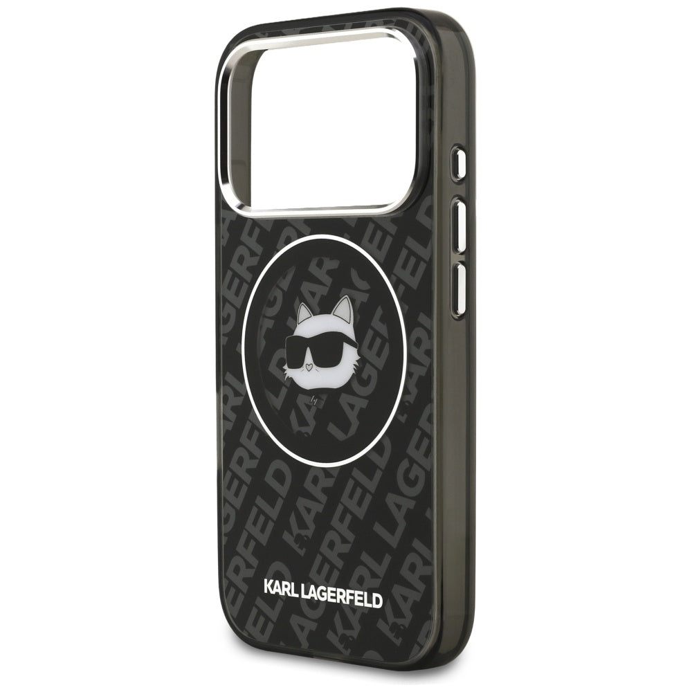 Husa MagSafe pentru Apple iPhone 17 Pro, Karl Lagerfeld, IML Choupette`s Head, Neagra