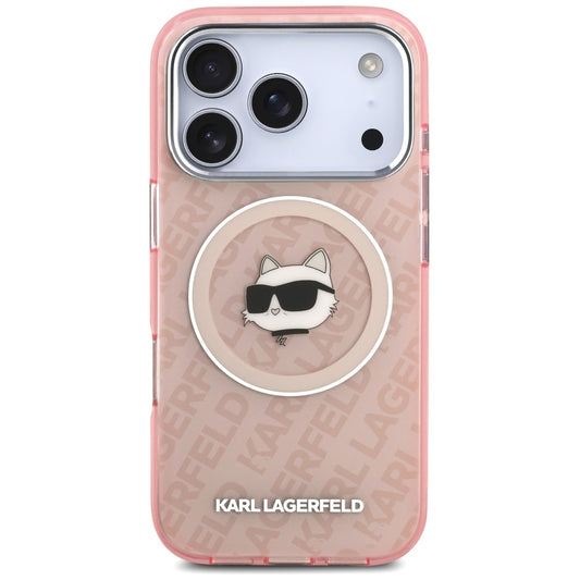 Husa MagSafe pentru Apple iPhone 17 Pro, Karl Lagerfeld, IML Choupette`s Head, Roz