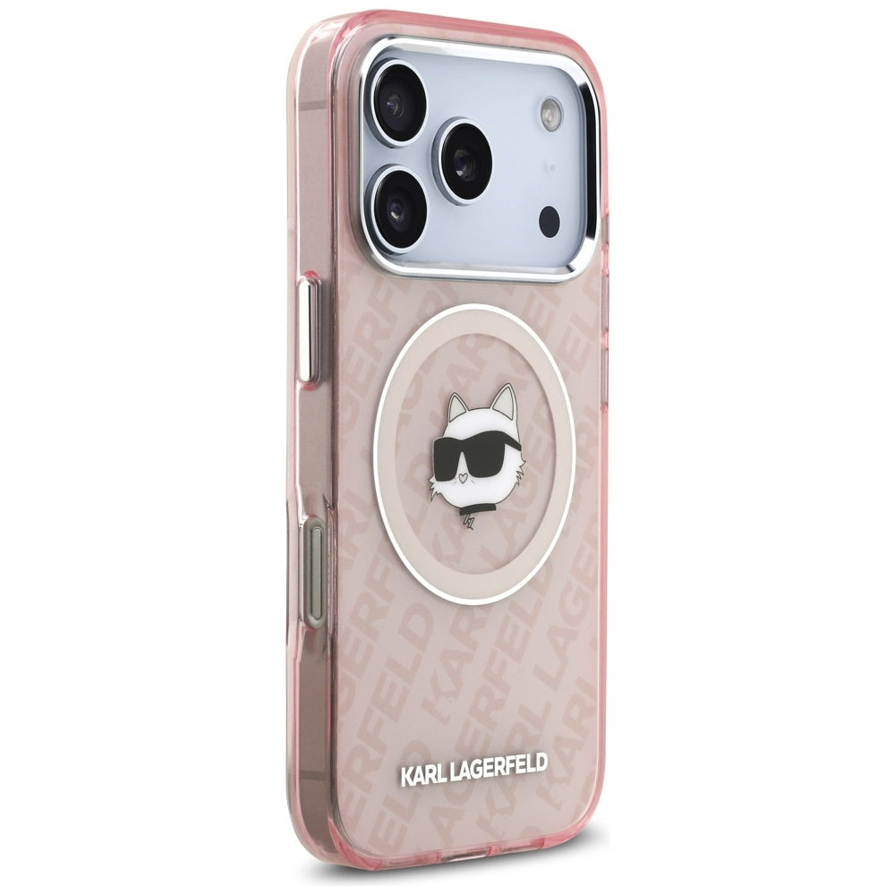 Husa MagSafe pentru Apple iPhone 17 Pro, Karl Lagerfeld, IML Choupette`s Head, Roz