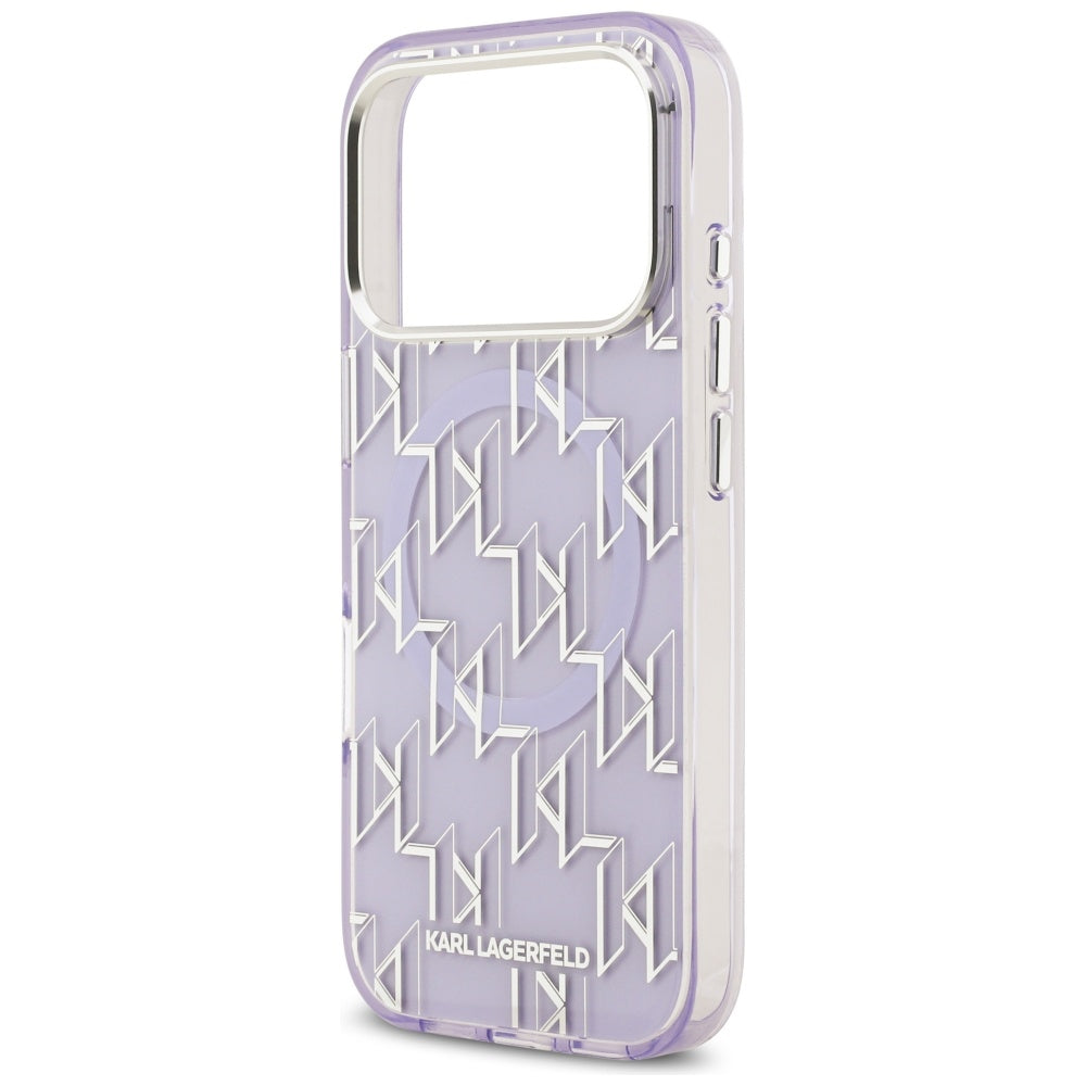 Husa MagSafe pentru Apple iPhone 17 Pro, Karl Lagerfeld, IML KL Monogram, Mov