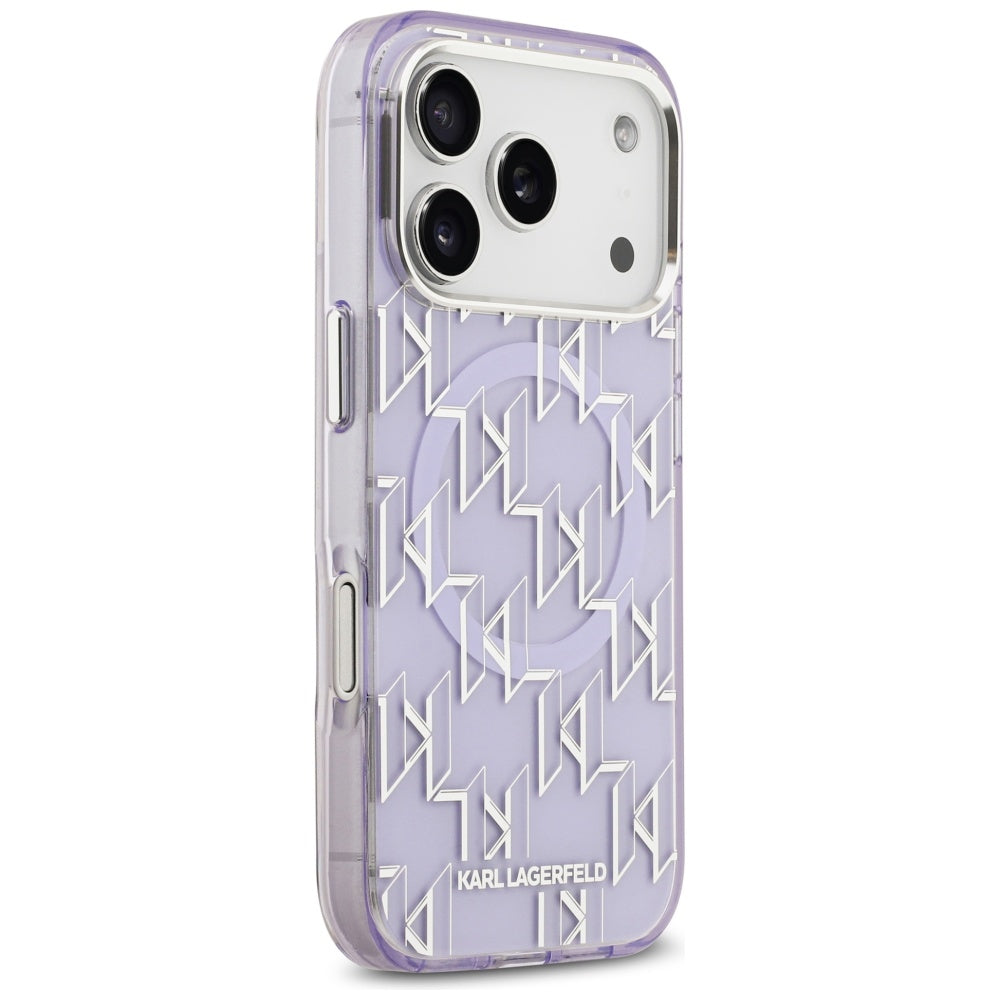 Husa MagSafe pentru Apple iPhone 17 Pro, Karl Lagerfeld, IML KL Monogram, Mov