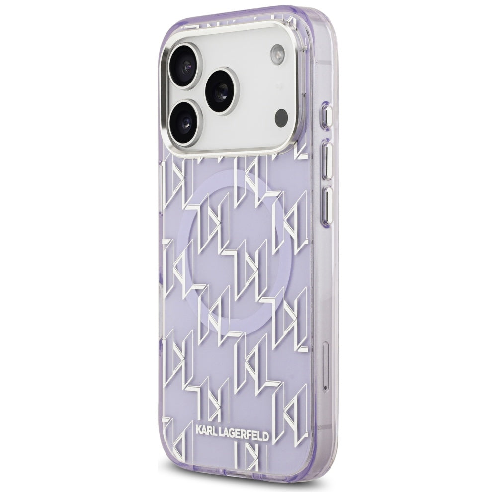 Husa MagSafe pentru Apple iPhone 17 Pro, Karl Lagerfeld, IML KL Monogram, Mov