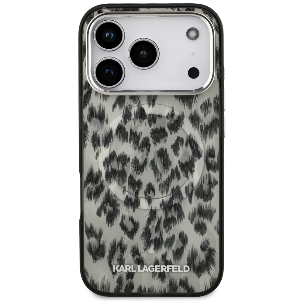 Husa MagSafe pentru Apple iPhone 17 Pro, Karl Lagerfeld, IML Leopard Pattern, Maro
