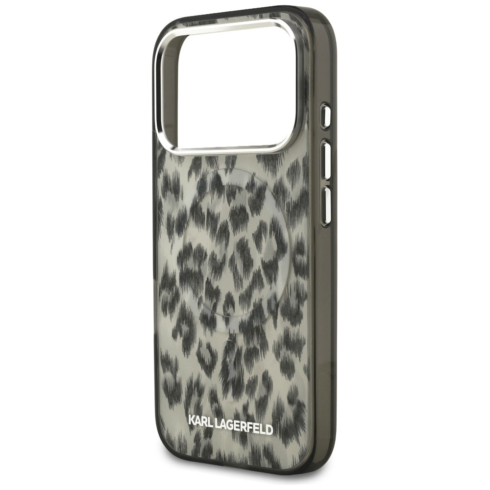 Husa MagSafe pentru Apple iPhone 17 Pro, Karl Lagerfeld, IML Leopard Pattern, Maro