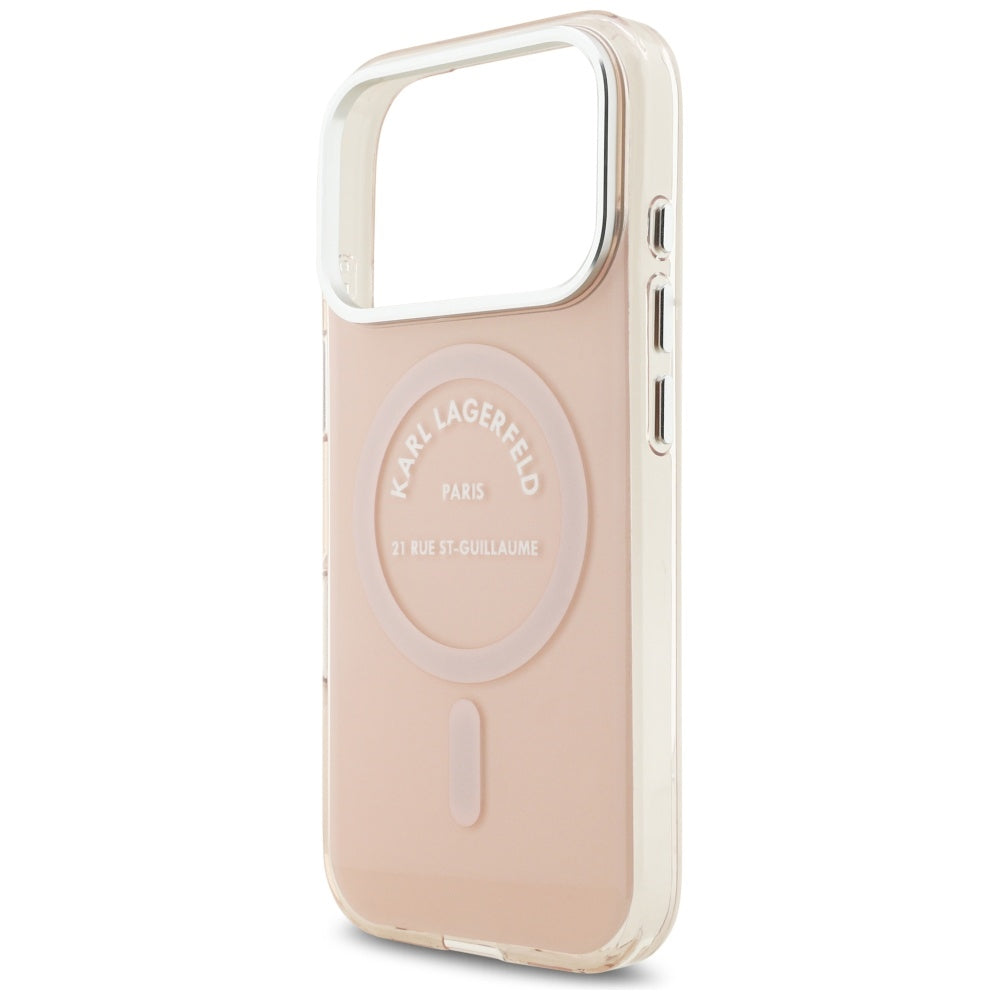 Husa MagSafe pentru Apple iPhone 17 Pro, Karl Lagerfeld, IML Logo RSG, Roz