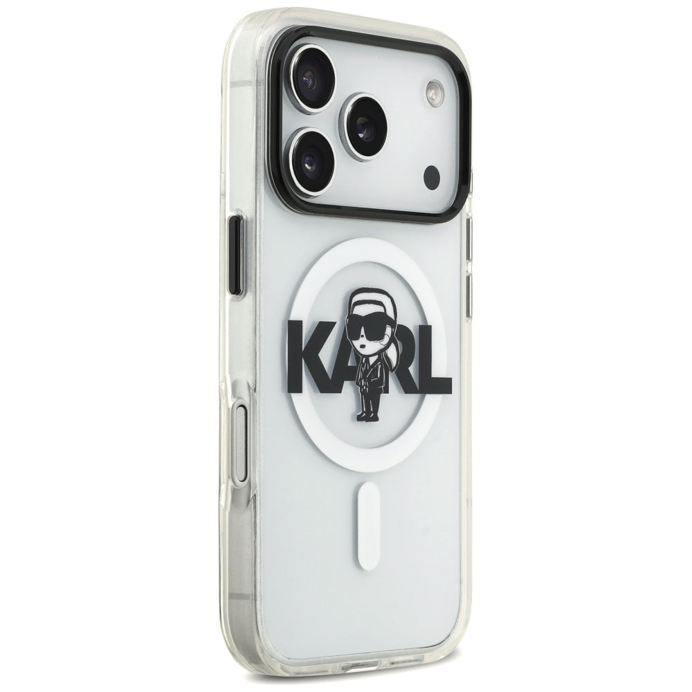 Husa MagSafe pentru Apple iPhone 17 Pro, Karl Lagerfeld, IML Sketch Logo Karl, Transparenta