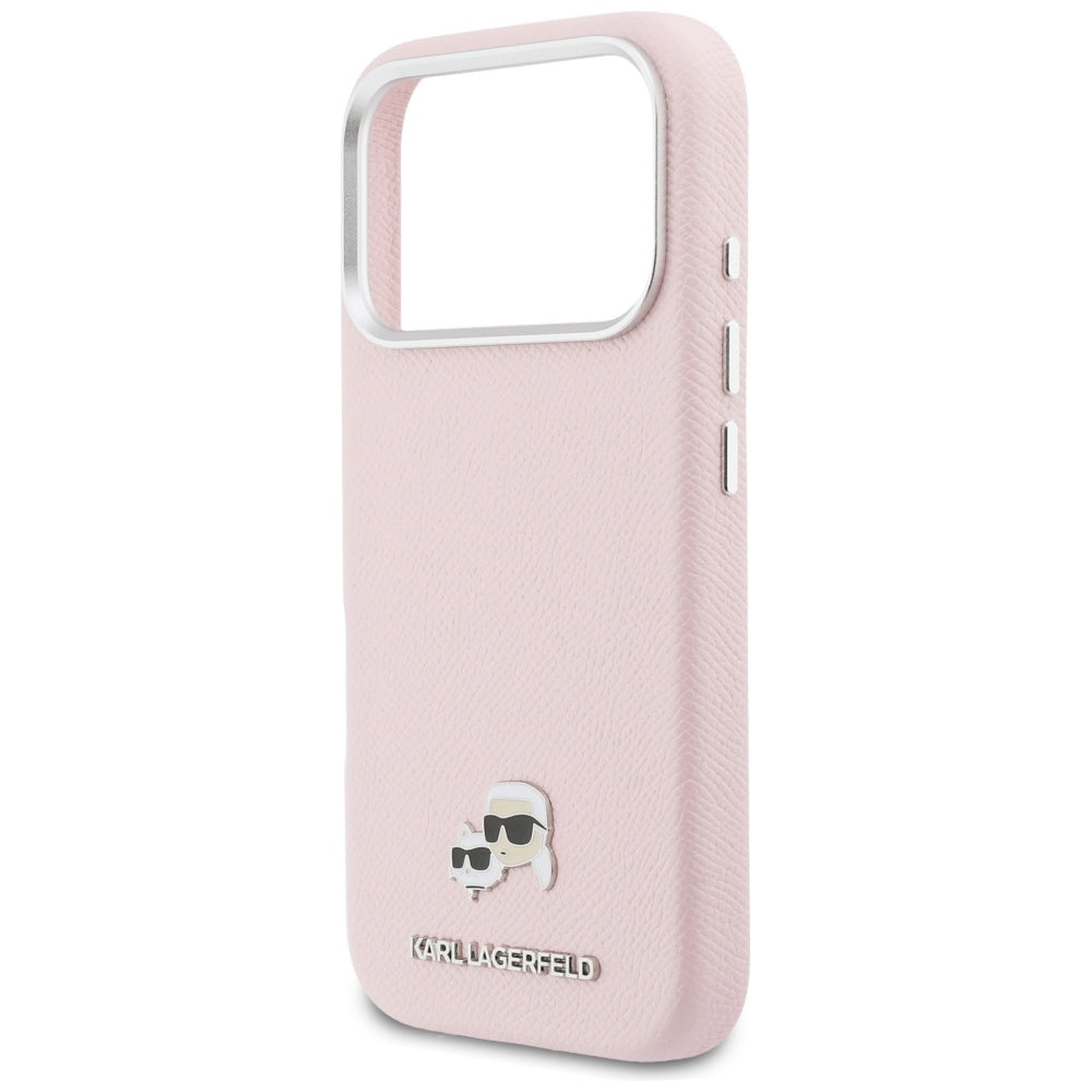 Husa MagSafe pentru Apple iPhone 17 Pro, Karl Lagerfeld, Karl & Choupette Head's Pin, Roz