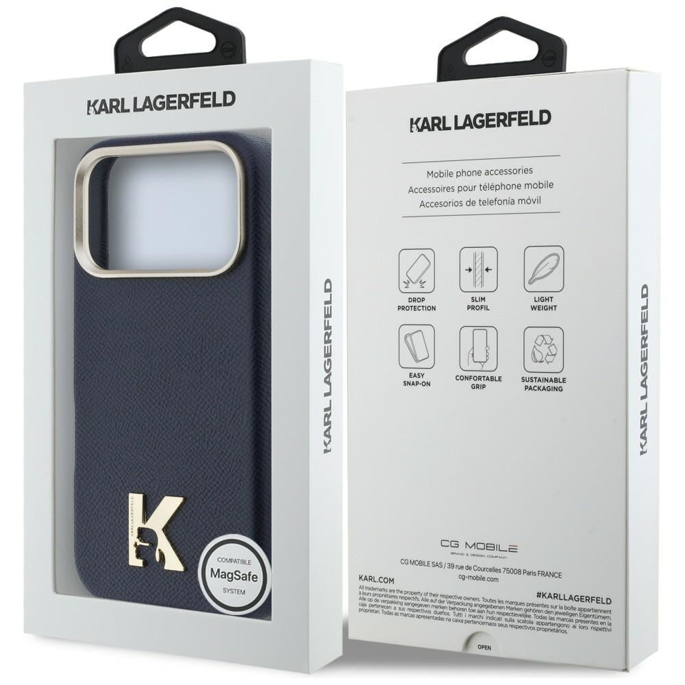 Husa MagSafe pentru Apple iPhone 17 Pro, Karl Lagerfeld, Karl Head Logo, Albastra