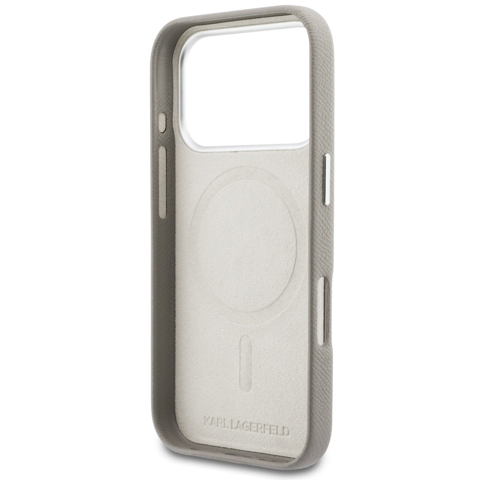 Husa MagSafe pentru Apple iPhone 17 Pro, Karl Lagerfeld, Karl Head Logo, Gri