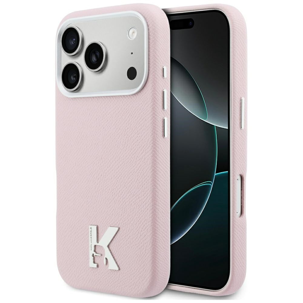 Husa MagSafe pentru Apple iPhone 17 Pro, Karl Lagerfeld, Karl Head Logo, Roz