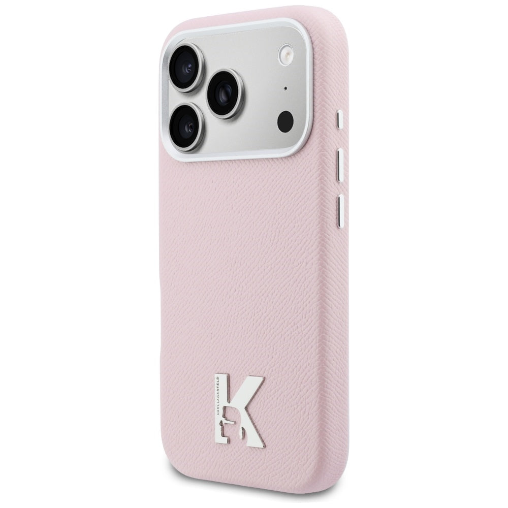 Husa MagSafe pentru Apple iPhone 17 Pro, Karl Lagerfeld, Karl Head Logo, Roz