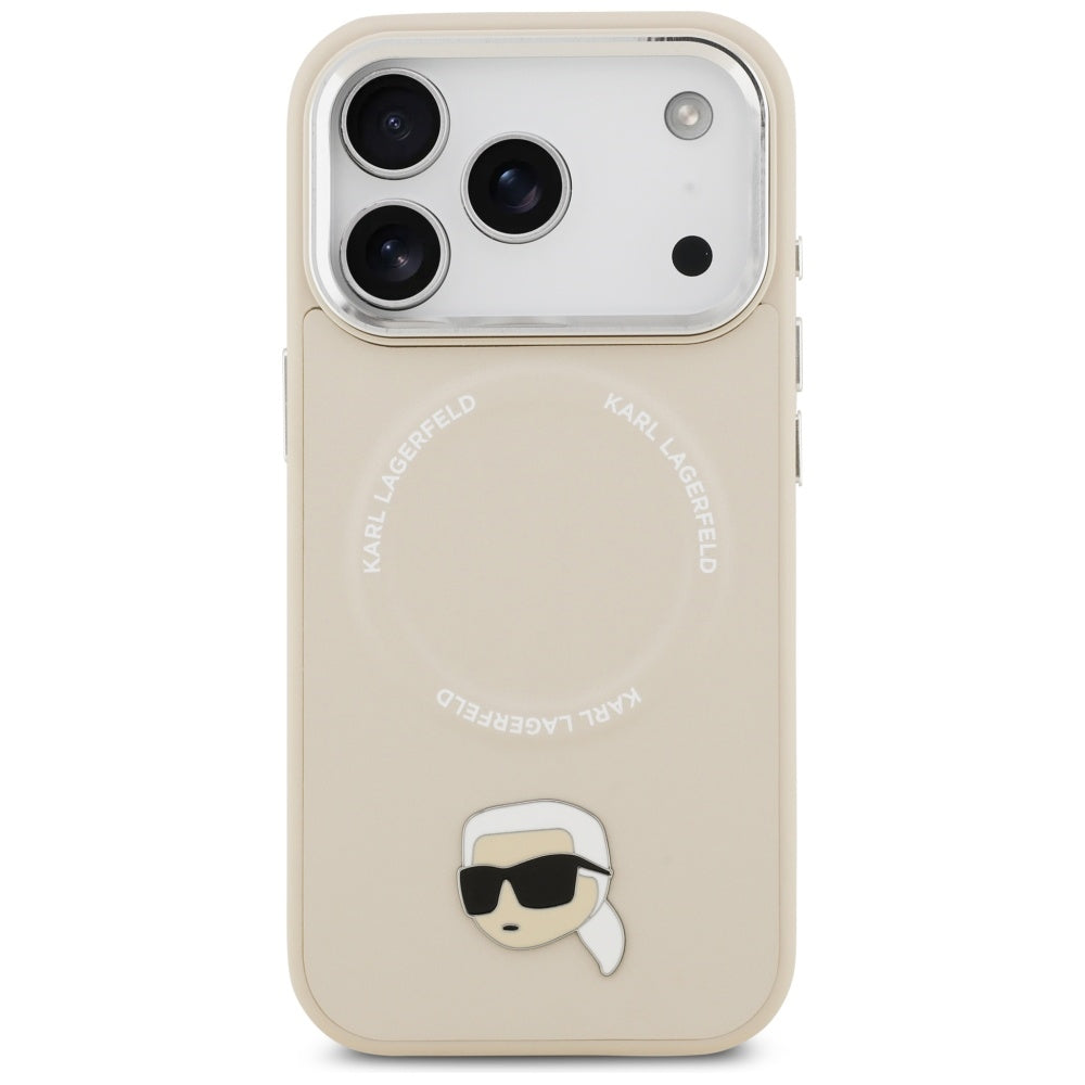 Husa MagSafe pentru Apple iPhone 17 Pro, Karl Lagerfeld, Karl Pin, Bej