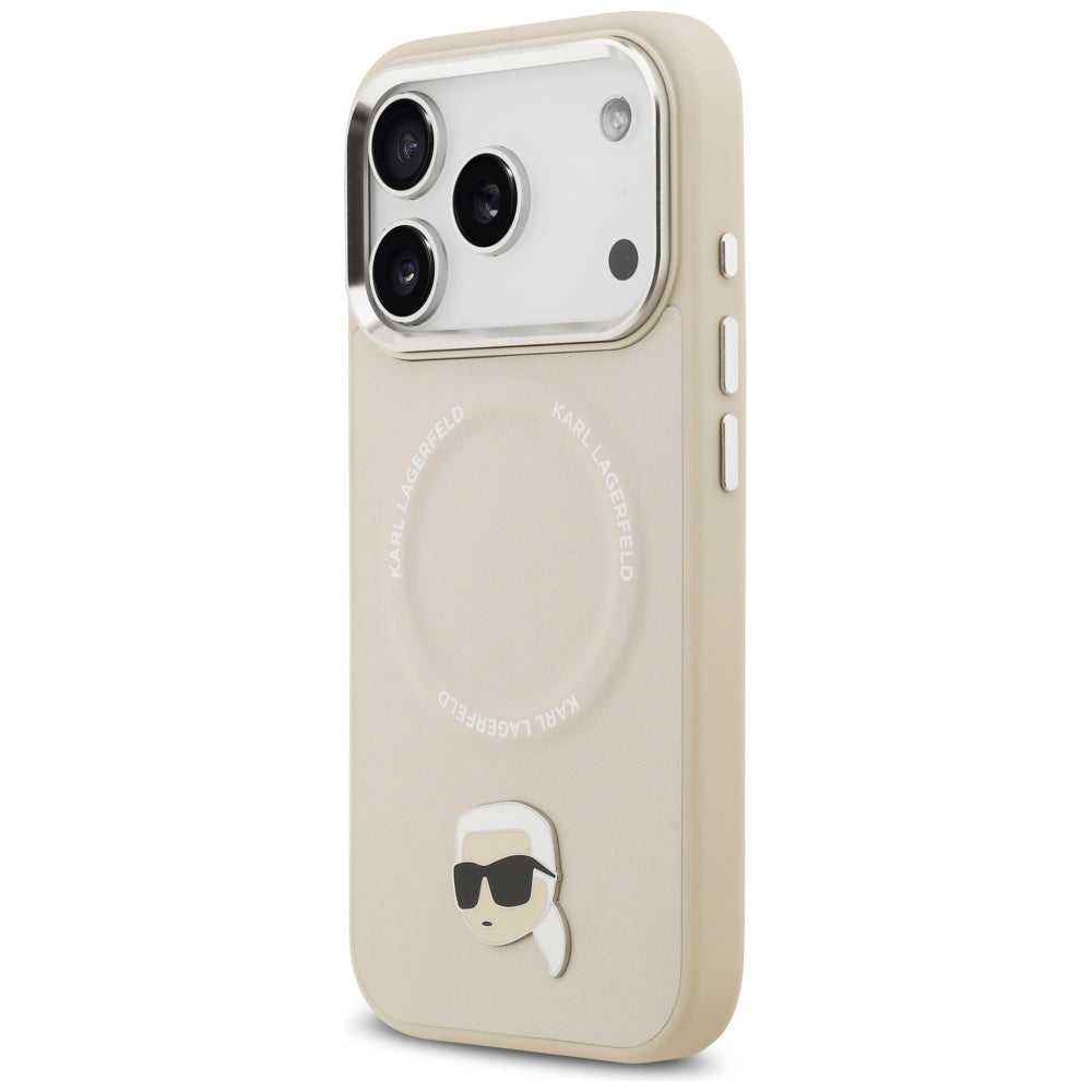 Husa MagSafe pentru Apple iPhone 17 Pro, Karl Lagerfeld, Karl Pin, Bej