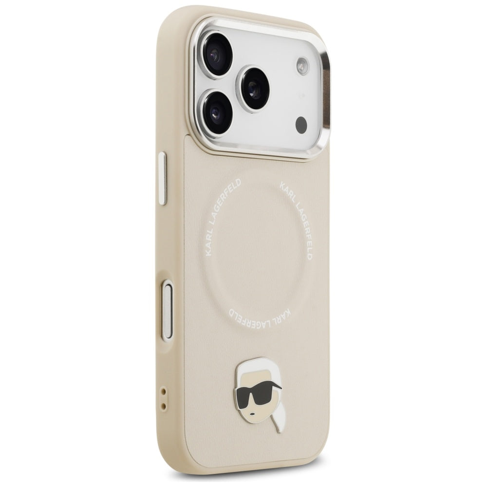Husa MagSafe pentru Apple iPhone 17 Pro, Karl Lagerfeld, Karl Pin, Bej