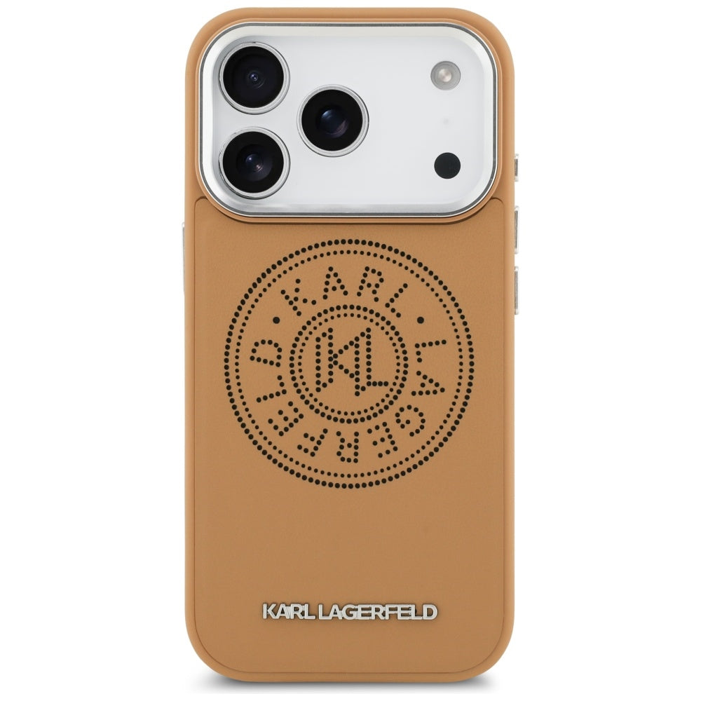 Husa MagSafe pentru Apple iPhone 17 Pro, Karl Lagerfeld, Point & Metal Logo, Maro