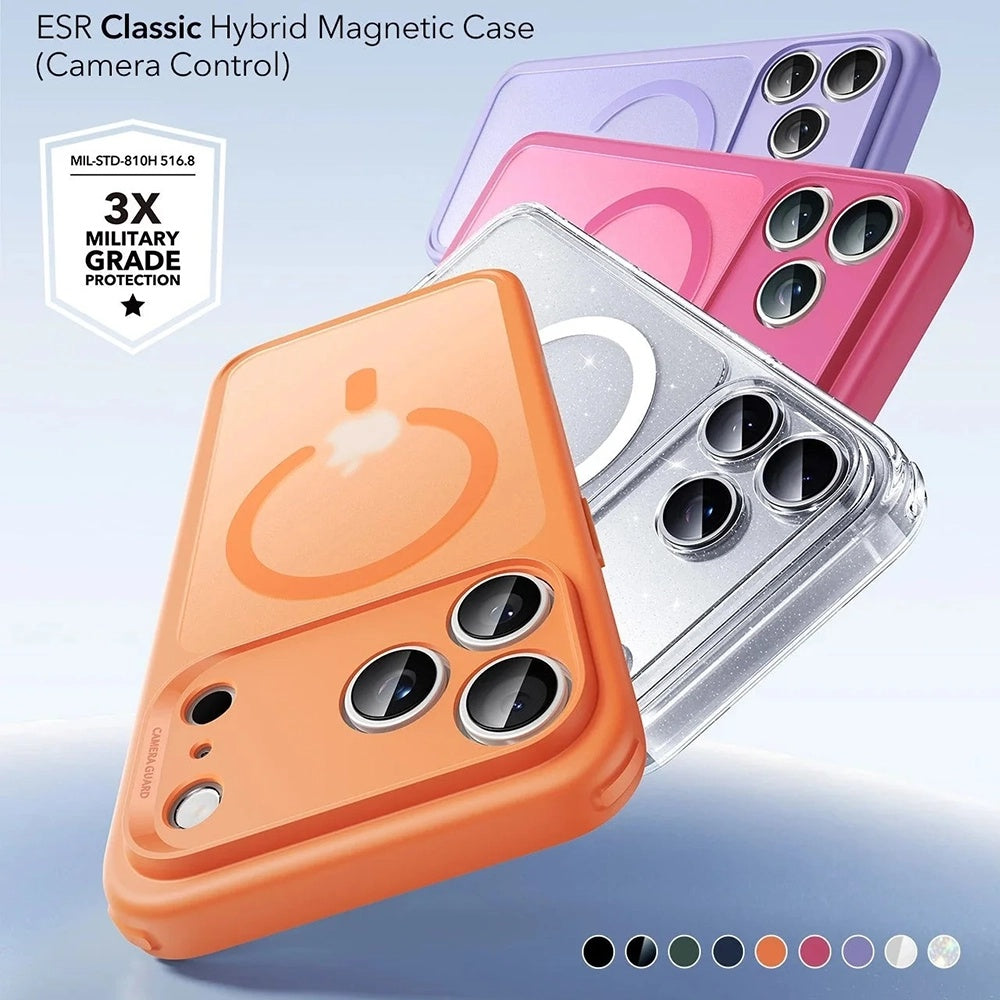 Husa MagSafe pentru Apple iPhone 17 Pro Max, ESR, Classic Hybrid Slide, Portocalie Satinata