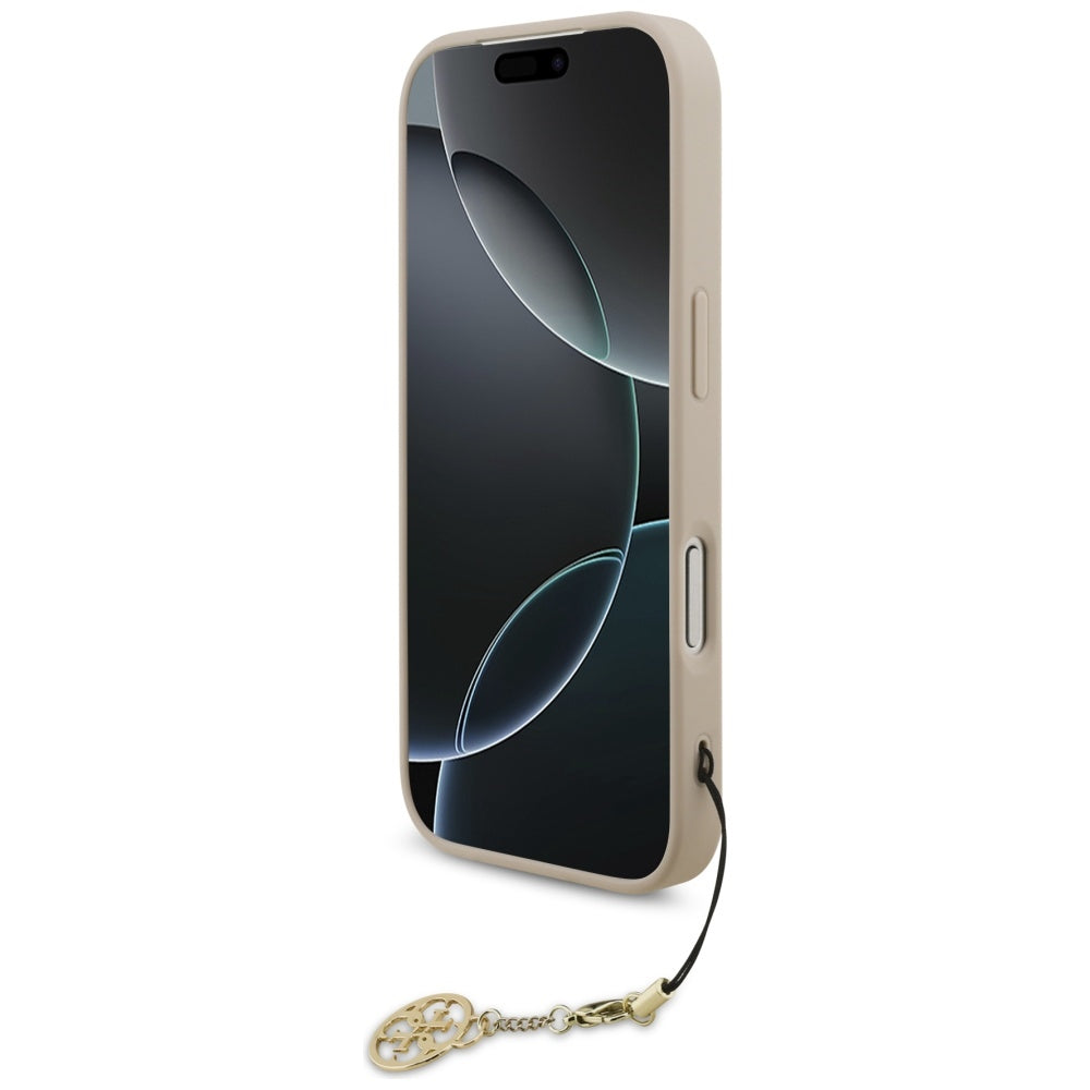 Husa MagSafe pentru Apple iPhone 17 Pro Max, Guess, 4G Charm Cradle, Roz