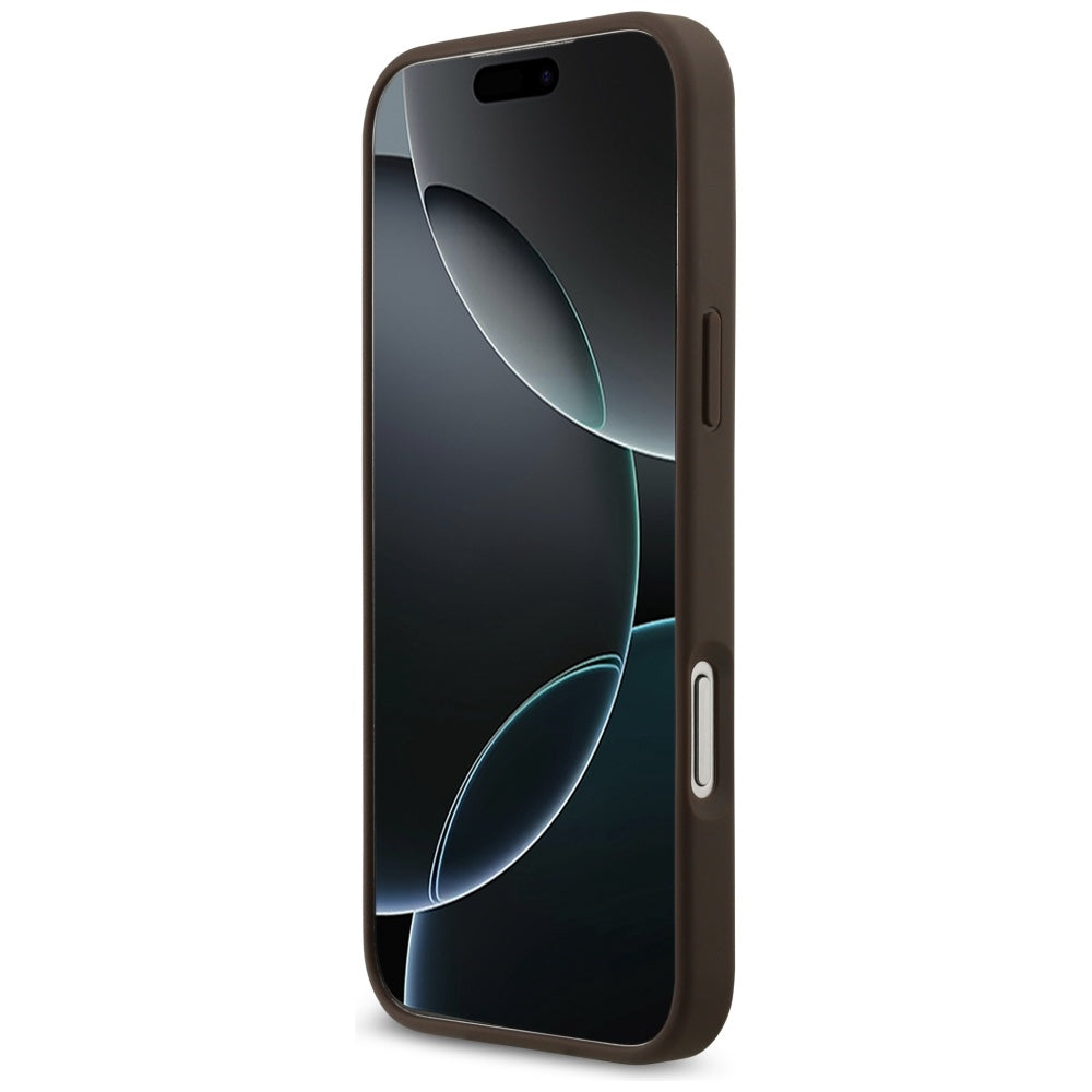 Husa MagSafe pentru Apple iPhone 17 Pro Max, Guess, 4G Circle Classic Logo, Maro