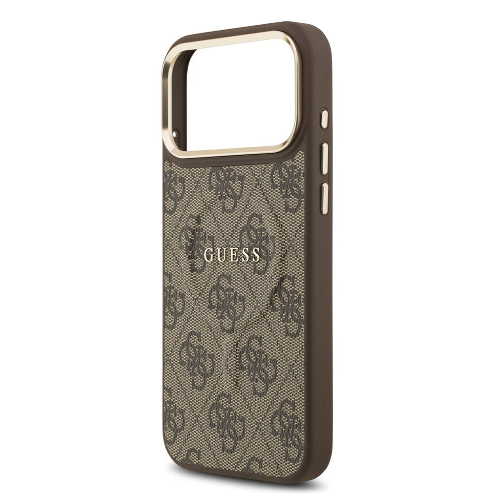 Husa MagSafe pentru Apple iPhone 17 Pro Max, Guess, 4G Classic, Maro