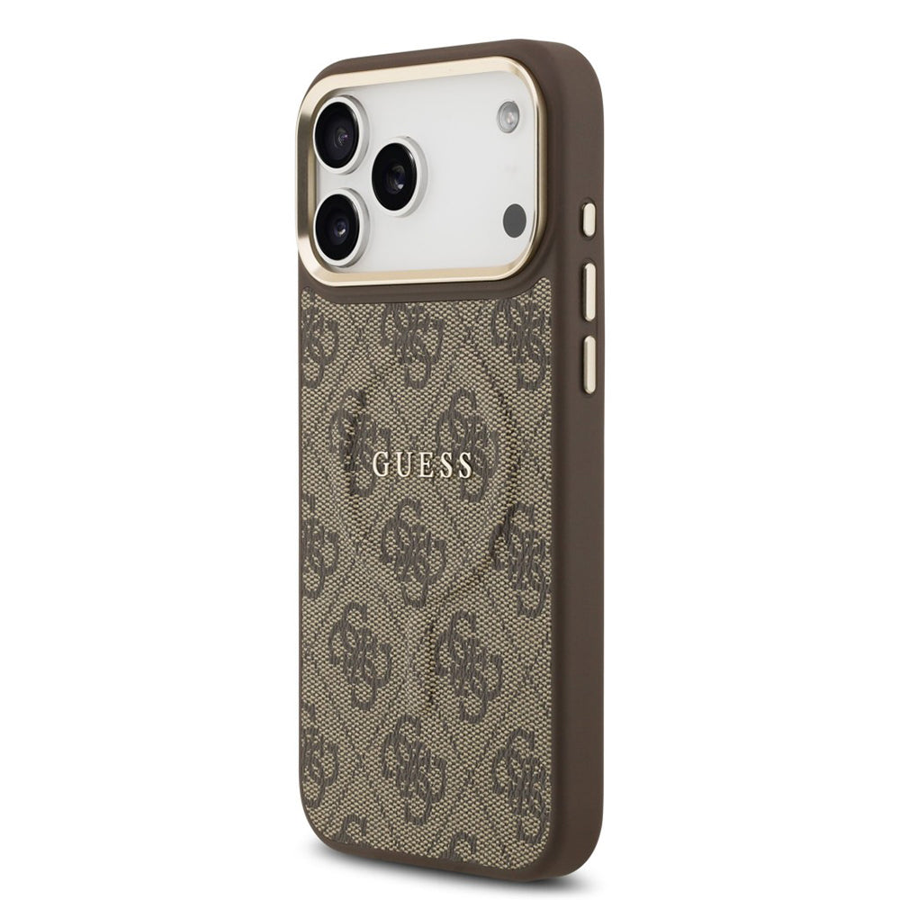 Husa MagSafe pentru Apple iPhone 17 Pro Max, Guess, 4G Classic, Maro