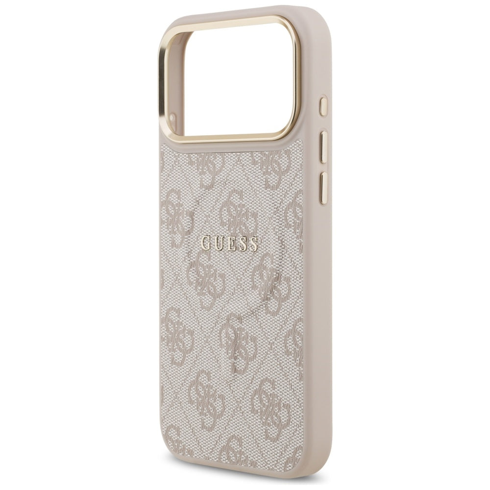 Husa MagSafe pentru Apple iPhone 17 Pro Max, Guess, 4G Classic, Roz