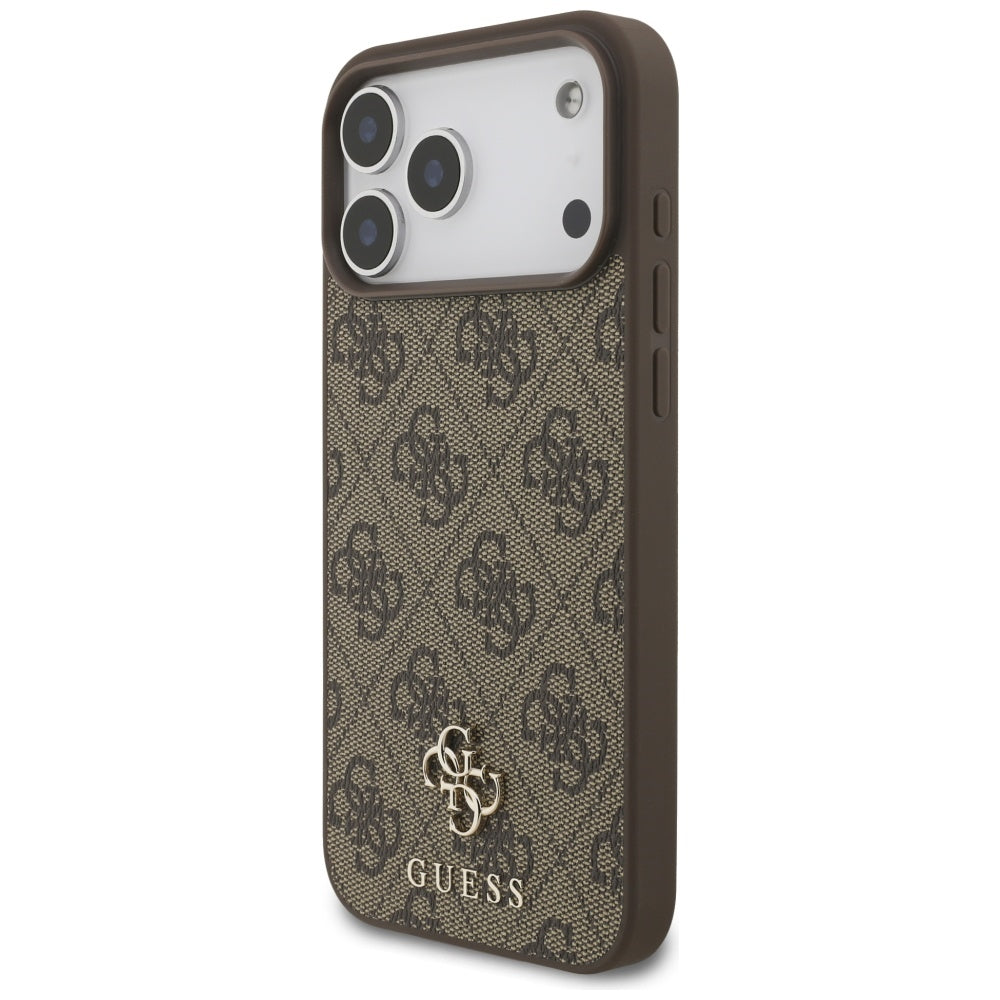 Husa MagSafe pentru Apple iPhone 17 Pro Max, Guess, 4G Small and Classic Logo, Maro