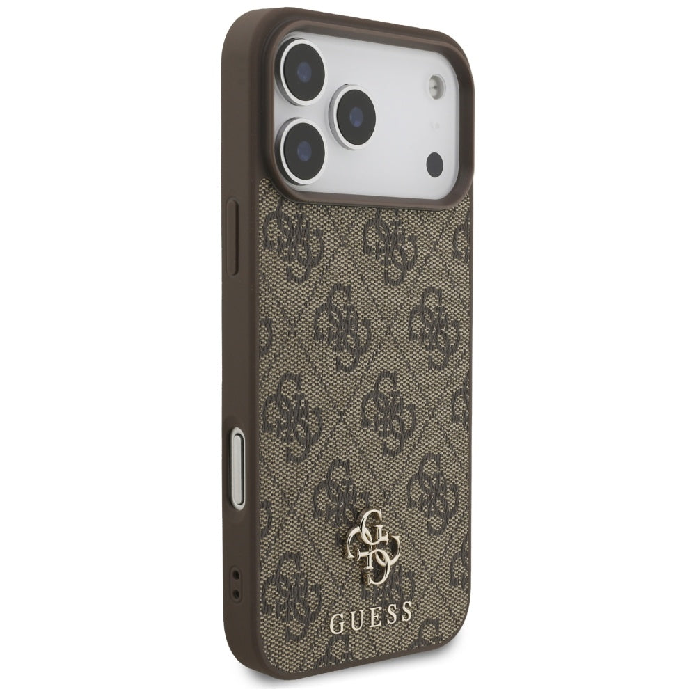 Husa MagSafe pentru Apple iPhone 17 Pro Max, Guess, 4G Small and Classic Logo, Maro