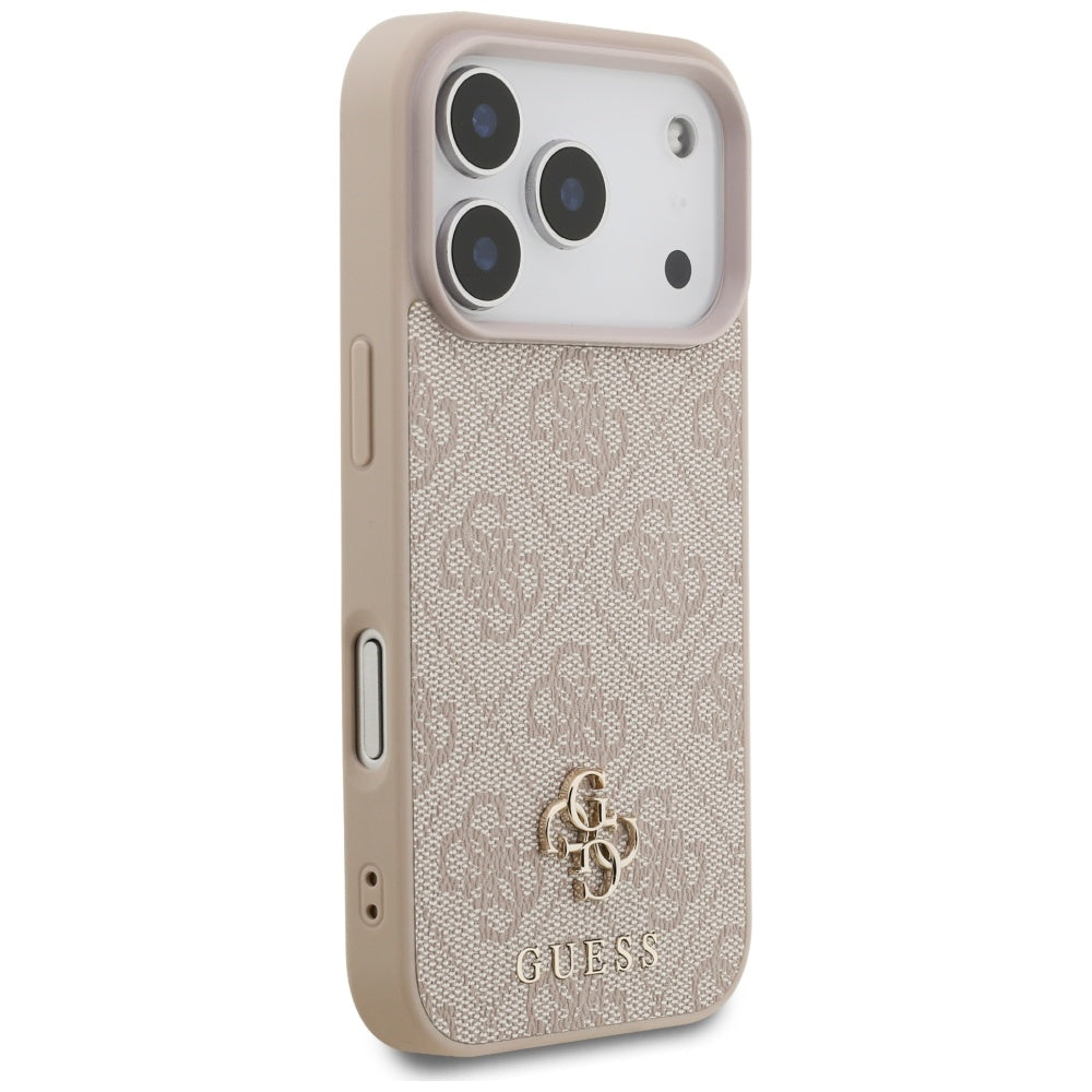 Husa MagSafe pentru Apple iPhone 17 Pro Max, Guess, 4G Small and Classic Logo, Roz