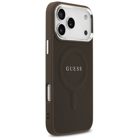 Husa MagSafe pentru Apple iPhone 17 Pro Max, Guess, Classic Logo, Maro