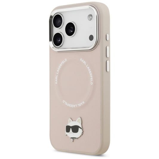 Husa MagSafe pentru Apple iPhone 17 Pro Max, Karl Lagerfeld, Choupette Pin, Roz