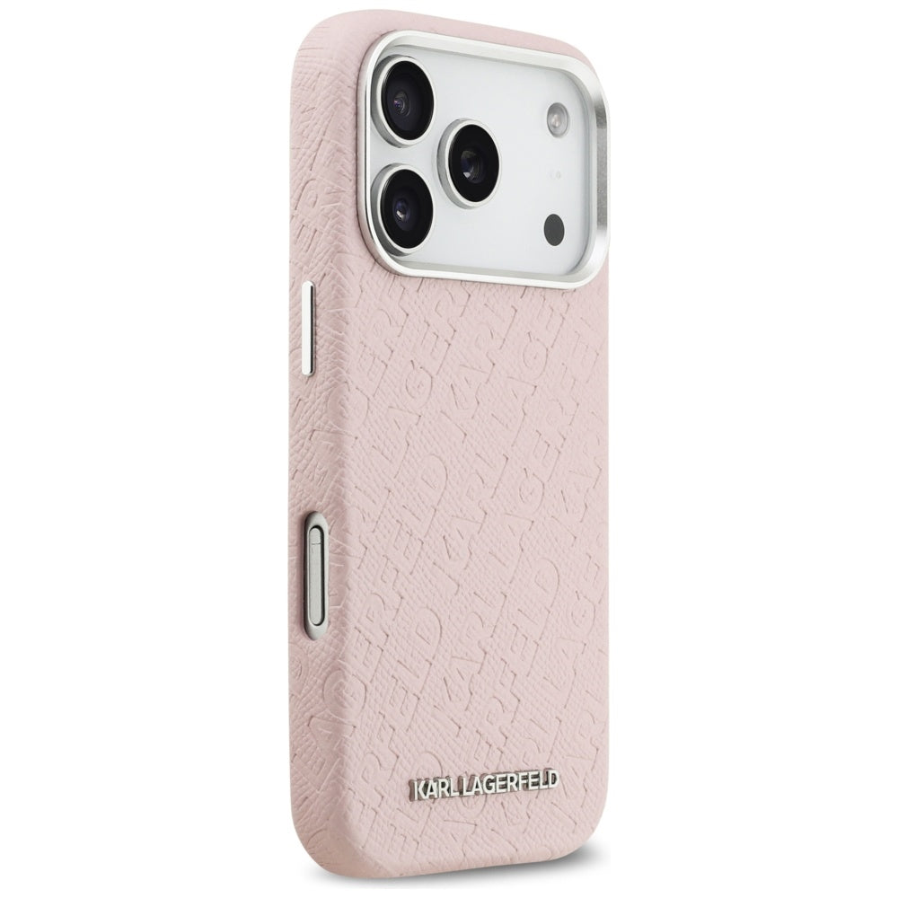 Husa MagSafe pentru Apple iPhone 17 Pro Max, Karl Lagerfeld, FW Stamped Karl, Roz