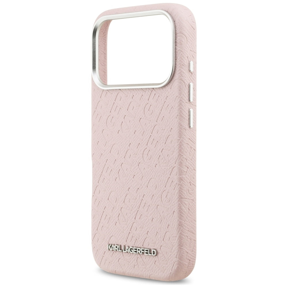 Husa MagSafe pentru Apple iPhone 17 Pro Max, Karl Lagerfeld, FW Stamped Karl, Roz