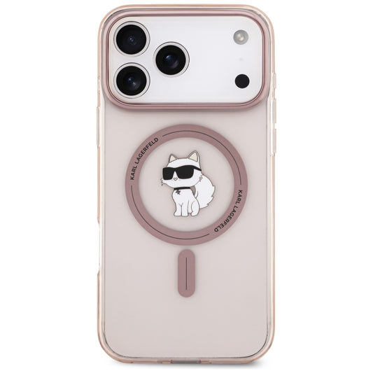 Husa MagSafe pentru Apple iPhone 17 Pro Max, Karl Lagerfeld, IML Choupette, Roz