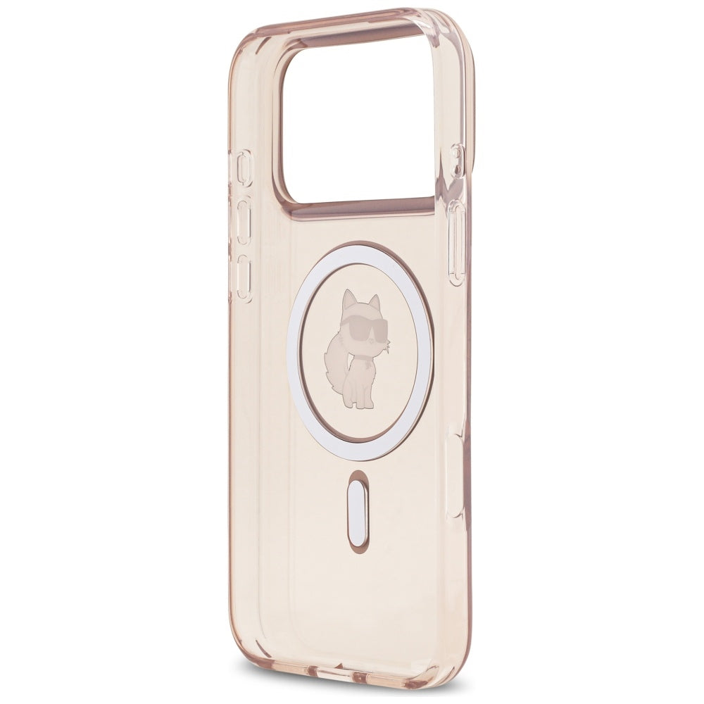 Husa MagSafe pentru Apple iPhone 17 Pro Max, Karl Lagerfeld, IML Choupette, Roz