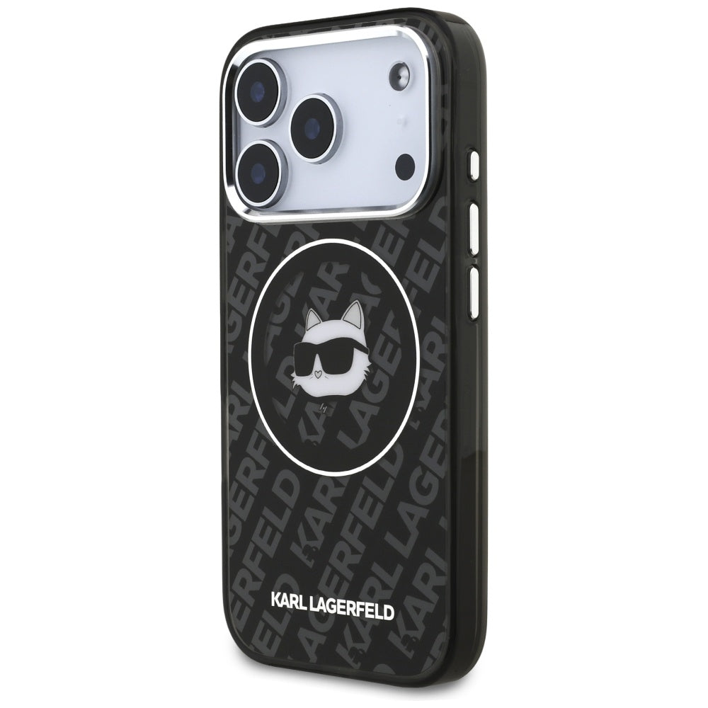 Husa MagSafe pentru Apple iPhone 17 Pro Max, Karl Lagerfeld, IML Choupette`s Head, Neagra