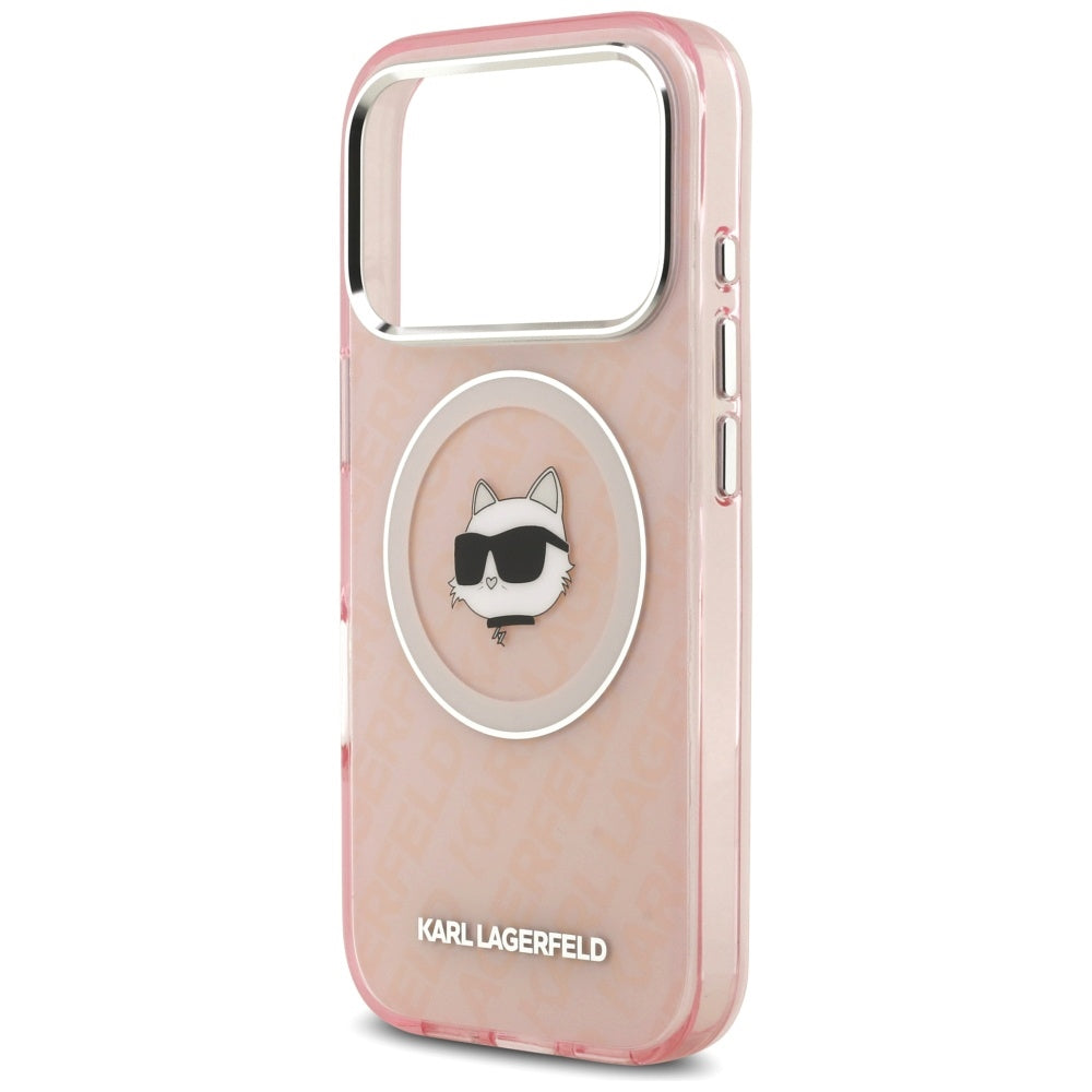 Husa MagSafe pentru Apple iPhone 17 Pro Max, Karl Lagerfeld, IML Choupette`s Head, Roz