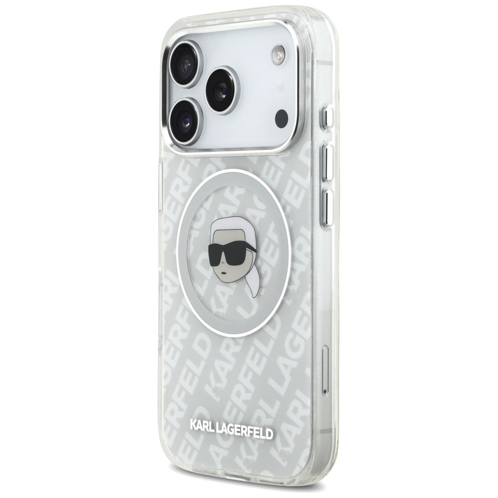 Husa MagSafe pentru Apple iPhone 17 Pro Max, Karl Lagerfeld, IML Karl`s Head, Gri