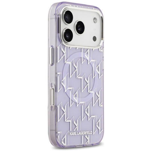 Husa MagSafe pentru Apple iPhone 17 Pro Max, Karl Lagerfeld, IML KL Monogram, Mov