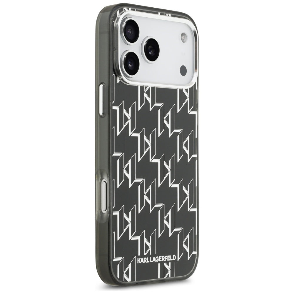 Husa MagSafe pentru Apple iPhone 17 Pro Max, Karl Lagerfeld, IML KL Monogram, Neagra