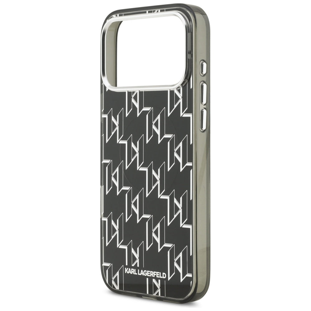Husa MagSafe pentru Apple iPhone 17 Pro Max, Karl Lagerfeld, IML KL Monogram, Neagra