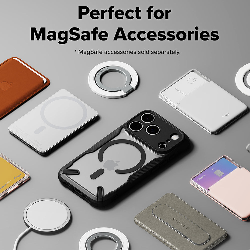 Husa MagSafe pentru Apple iPhone 17 Pro Max, Ringke, Fusion X, Neagra