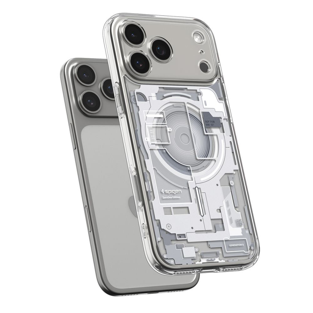 Husa MagSafe pentru Apple iPhone 17 Pro Max, Spigen, Ultra Hybrid Zero One, Alba ACS10287