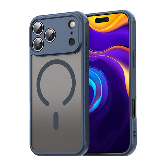 Husa MagSafe pentru Apple iPhone 17 Pro Max, Techsuit, HaloFrost II, Bleumarin