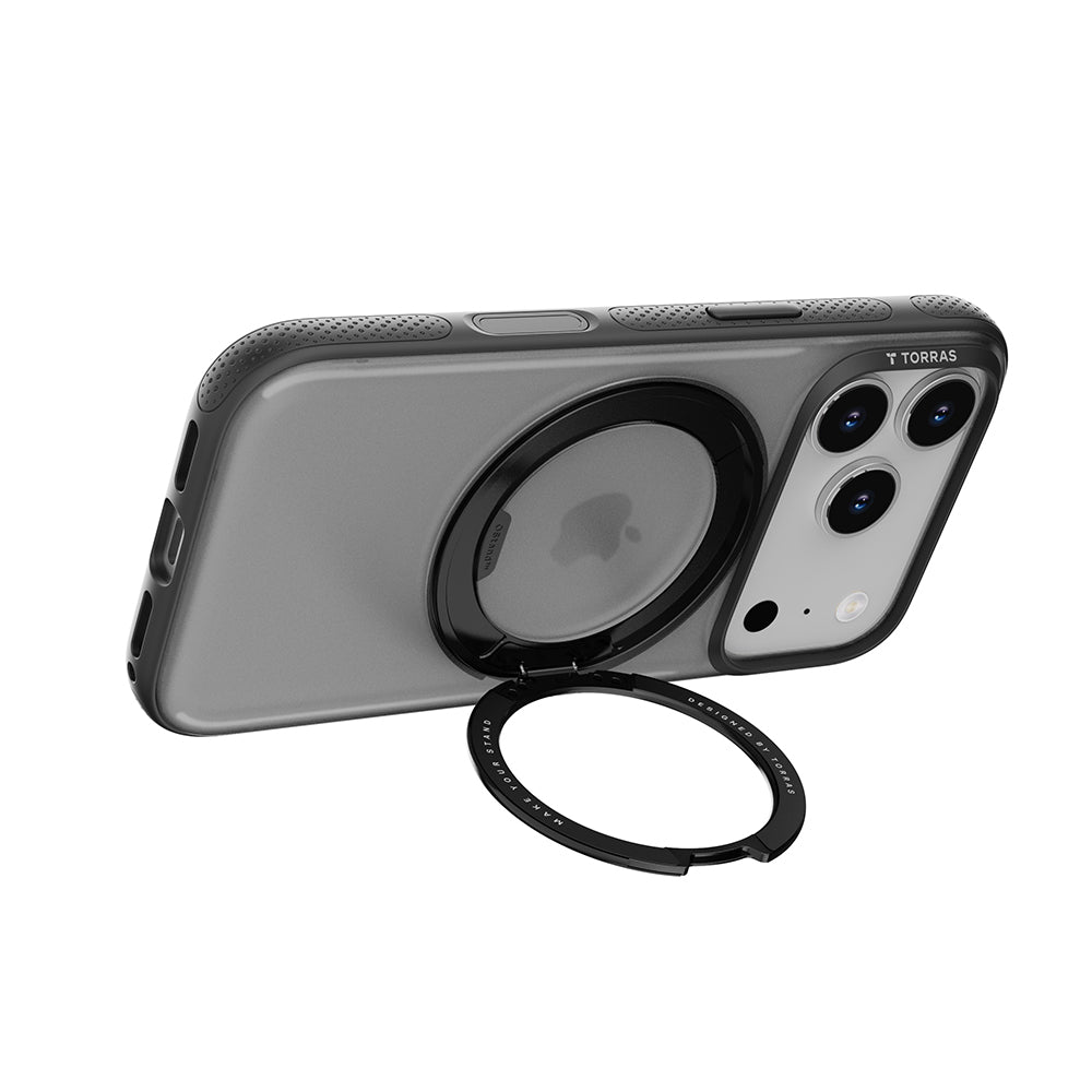 Husa MagSafe pentru Apple iPhone 17 Pro Max, Torras, Ostand R Fitness, Neagra