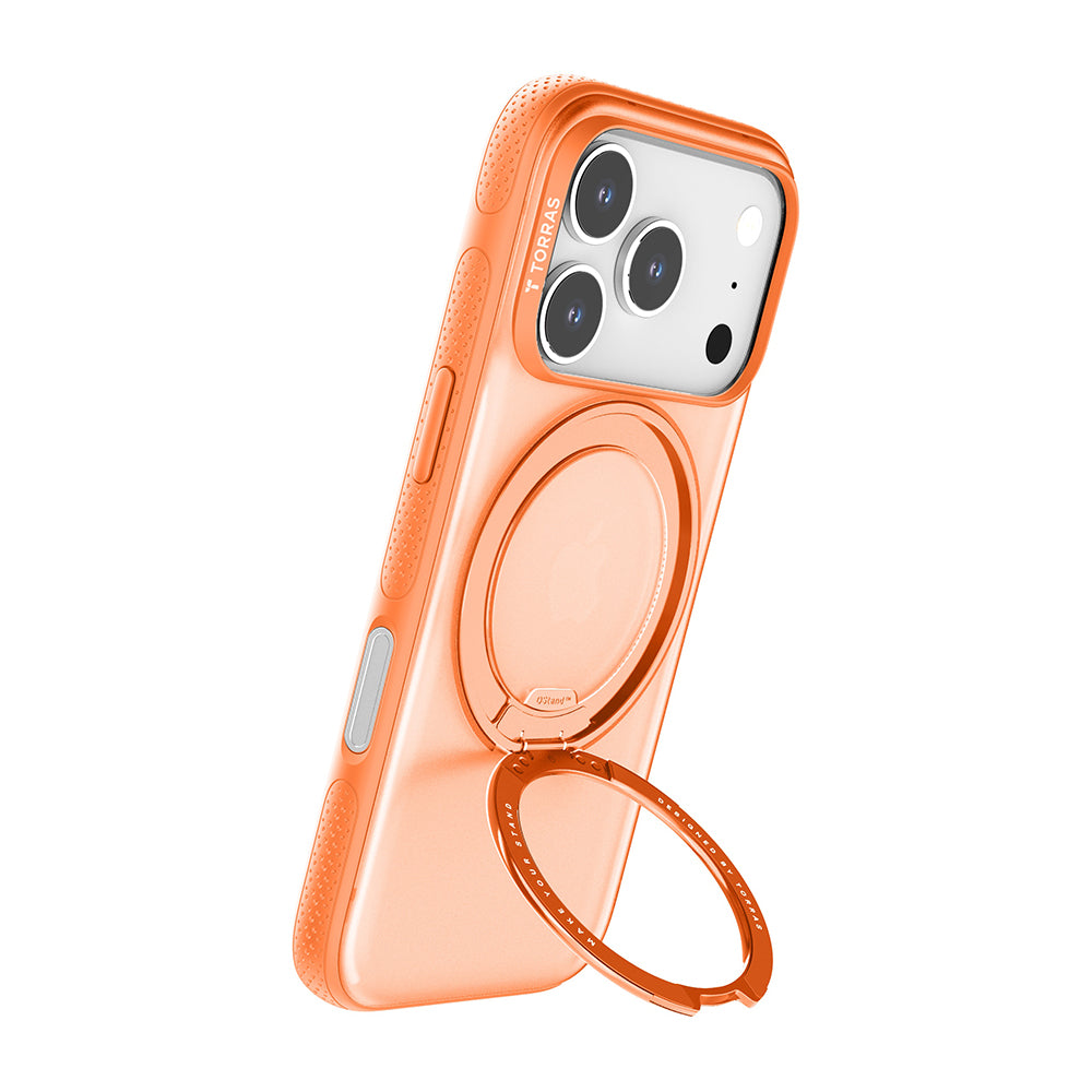 Husa MagSafe pentru Apple iPhone 17 Pro Max, Torras, Ostand R Fitness, Portocalie