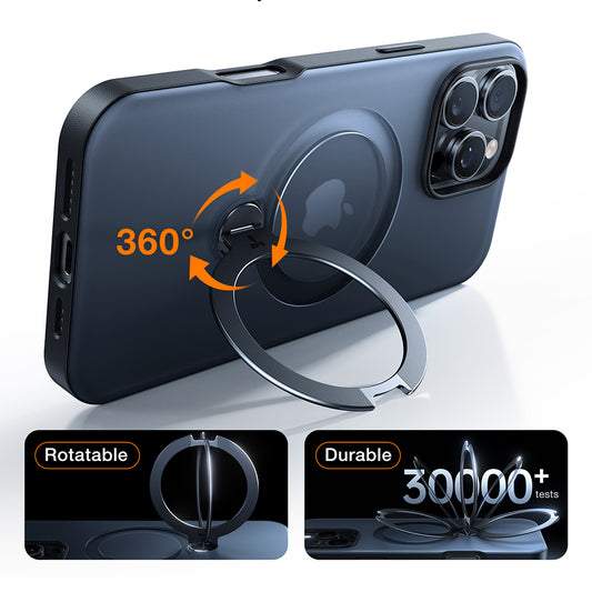 Husa MagSafe pentru Apple iPhone 17 Pro Max, Torras, Ostand Spin, Portocalie