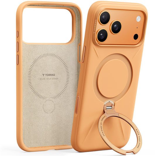Husa MagSafe pentru Apple iPhone 17 Pro Max, Torras, QPRO Silicone, Portocalie