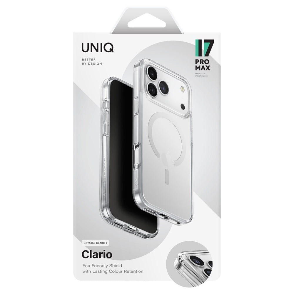 Husa MagSafe pentru Apple iPhone 17 Pro Max, UNIQ, Clario MagClick, Transparenta