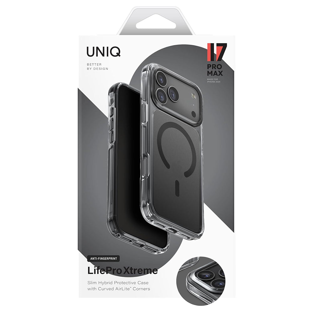 Husa MagSafe pentru Apple iPhone 17 Pro Max, UNIQ, LifePro Xtreme MagClick, Neagra